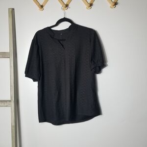 WOMEN'S BLACK PUFFED SLEEVE BLOUSE SIZE XL
